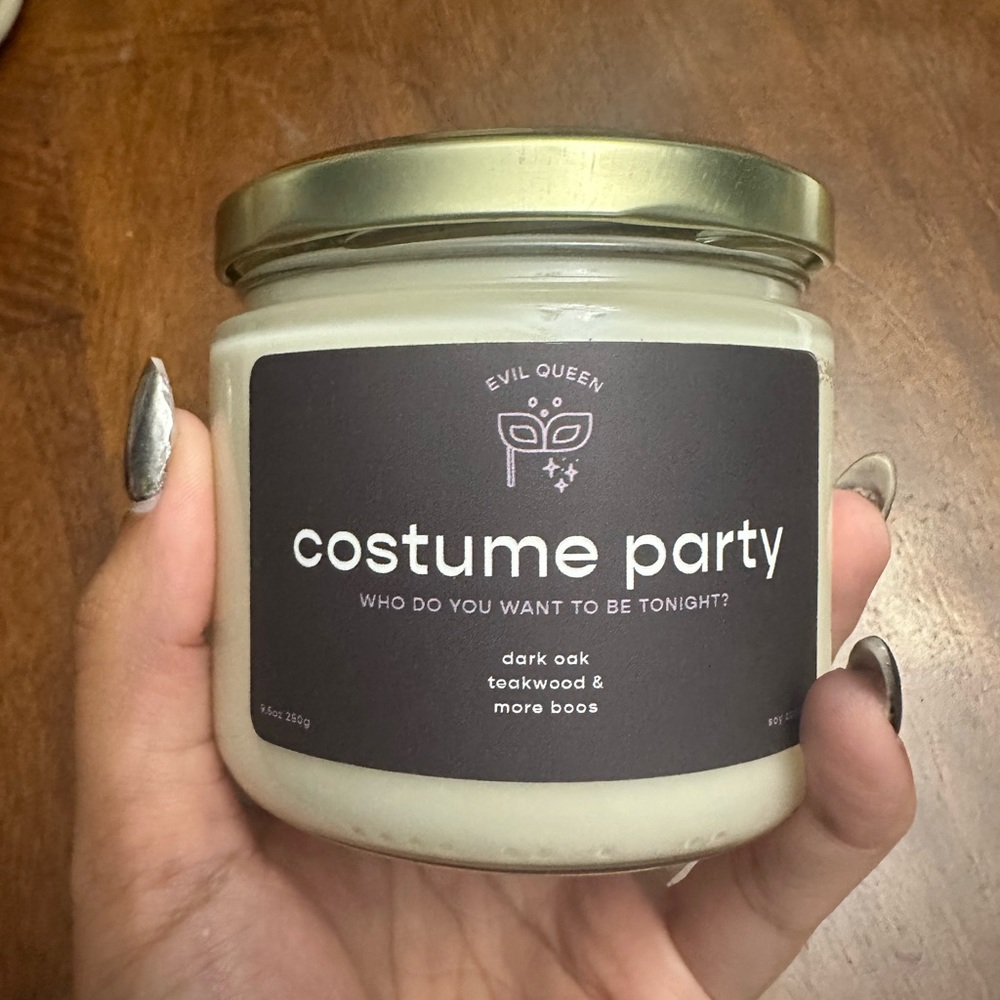 Evil queen costume party candle